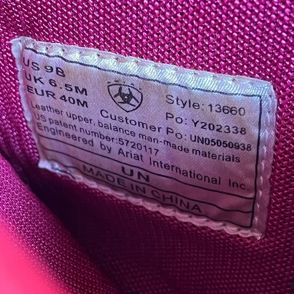 Ariat Cowboy Boots, ladies size 9, black & red - Picture 3 of 4